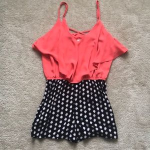 Pink and Black Romper